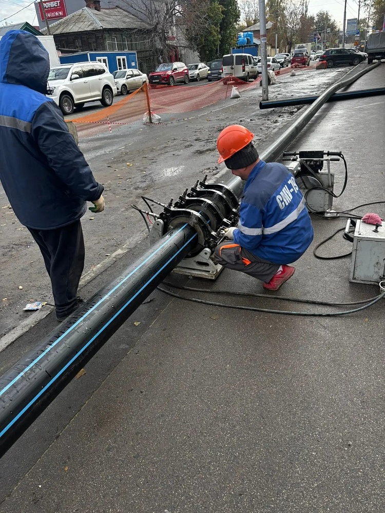 Строительство водопровода по ул. Большая Горная. Саратов 2025.