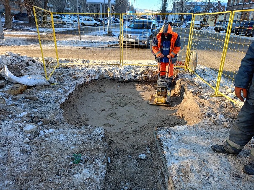 Строительство водопровода по ул. Большая Горная. Саратов 2025.