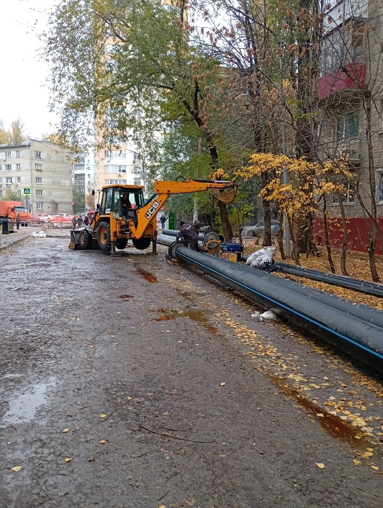 Строительство водопровода Ø540 и Ø160 по ул. Прелатова. Саратов 2025г.